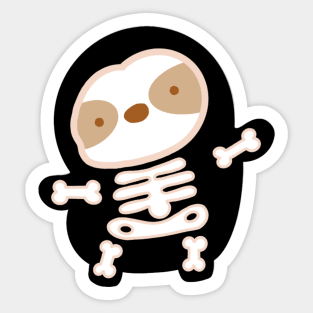 Cute Halloween Skeleton Sloth Sticker